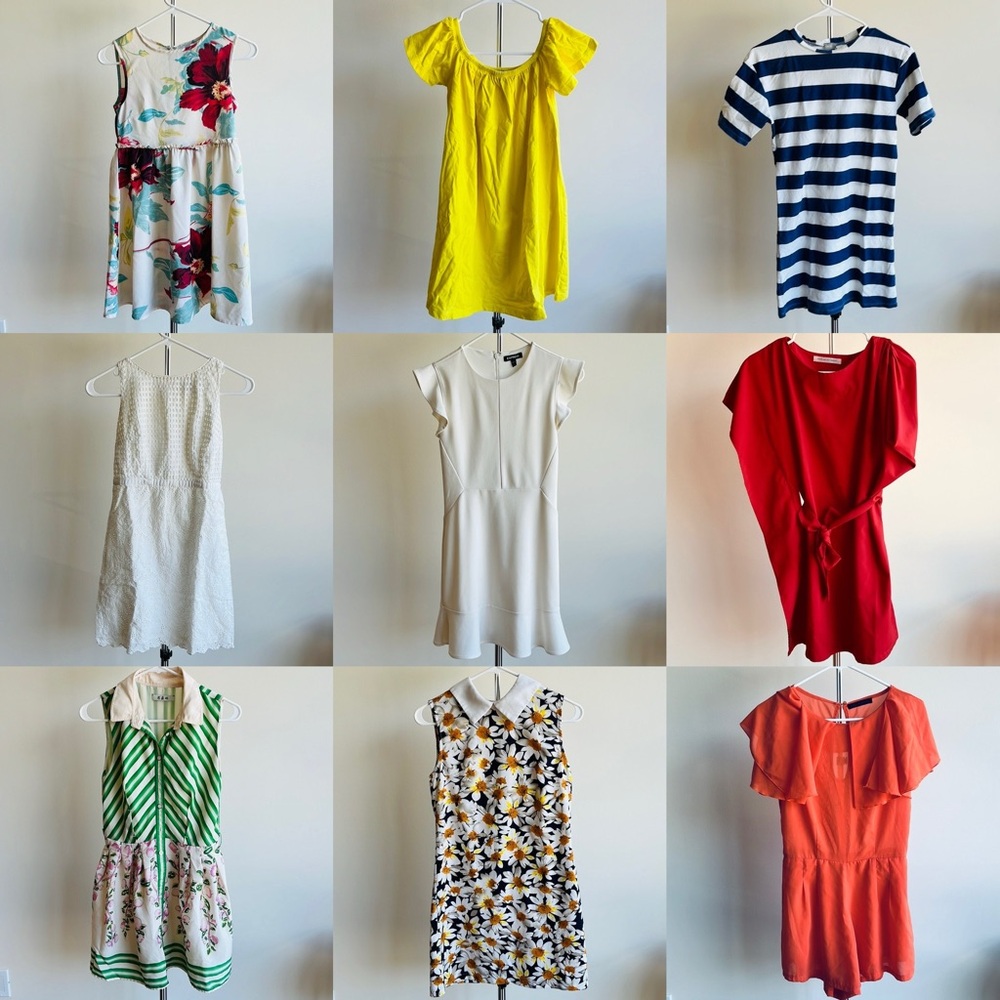 Closet clean out Pt 1: Summer dresses bundle lot XXSP/ 00P 9 items